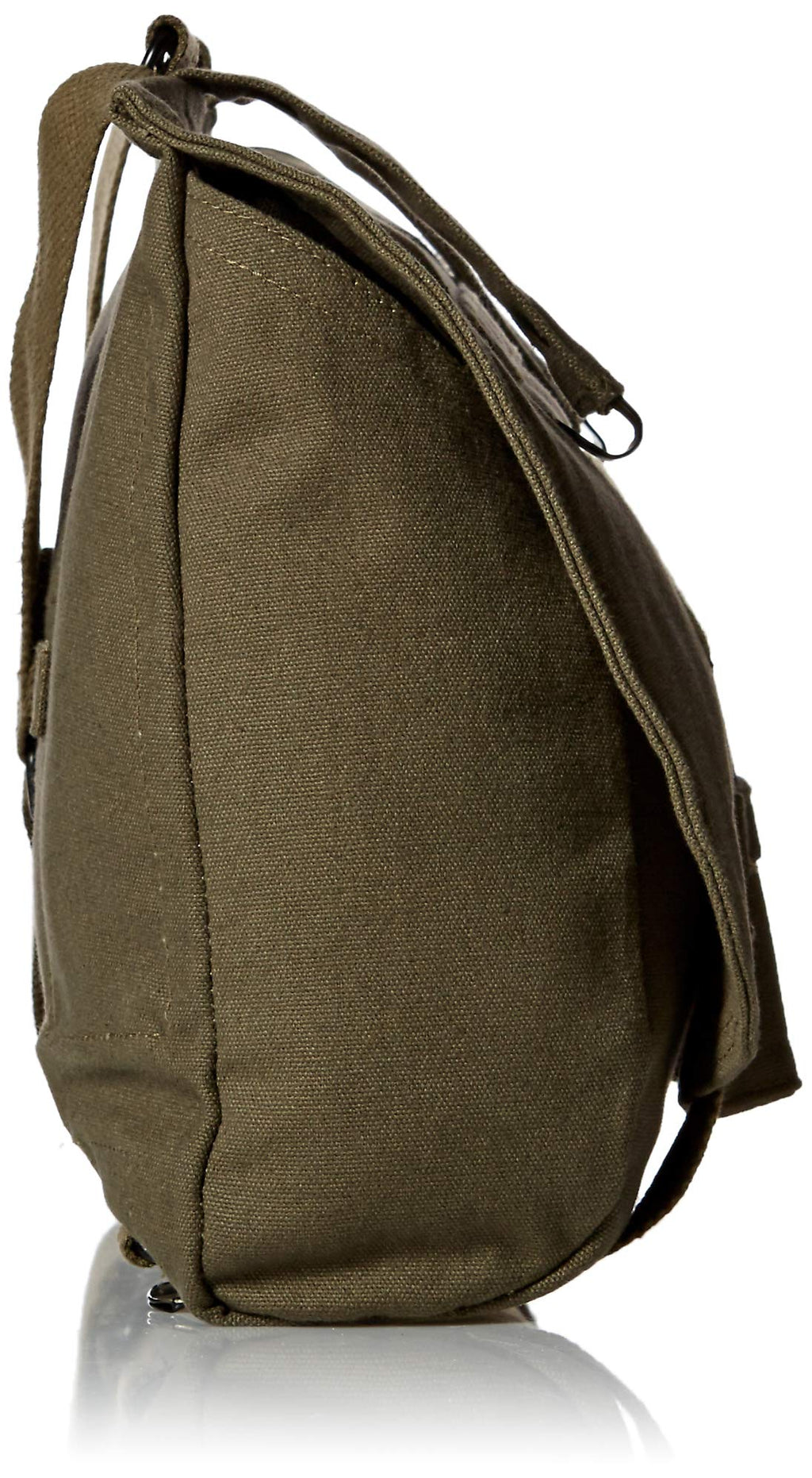 Retro Hungarian Shoulder Bag With Plain Flap - Olive Drab