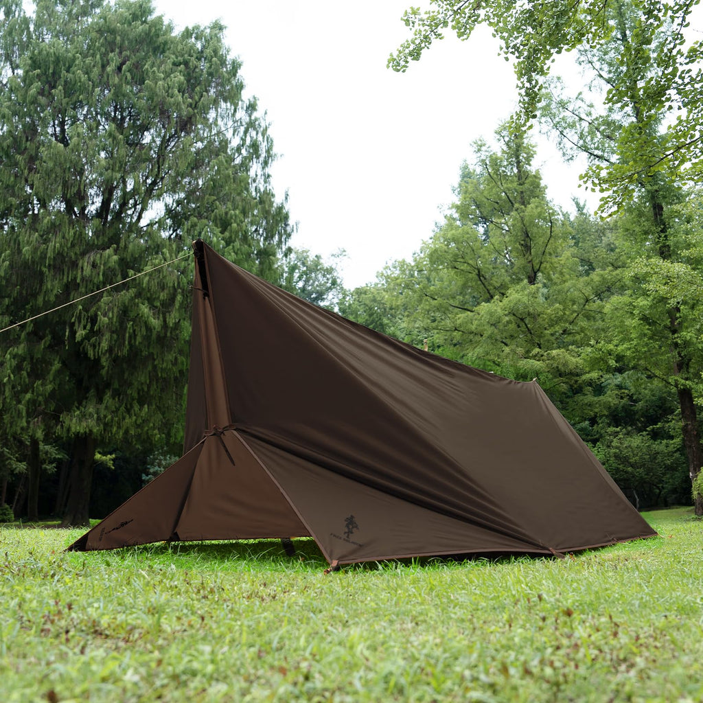 Free Soldier Camping Tarp Waterproof Portable Multifunctional Outdoor Traveling Awning Backpacking Shelter Rain Tarp (Taupe 10