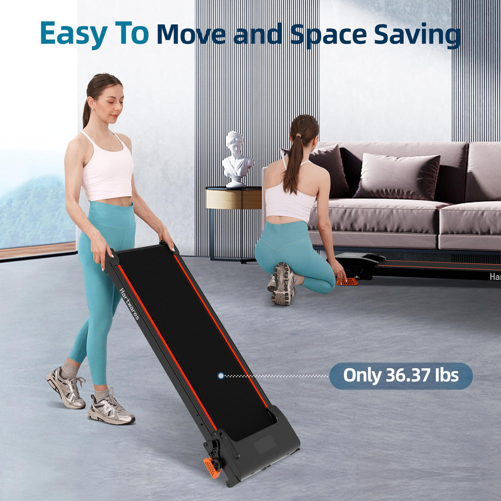 Walking Pad Treadmill With Incline, Under Desk Treadmills For Home Office Small, 2.5Hp Brushless Motorized, App Compatible, Port