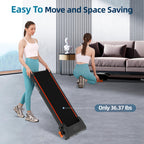 Walking Pad Treadmill With Incline, Under Desk Treadmills For Home Office Small, 2.5Hp Brushless Motorized, App Compatible, Port