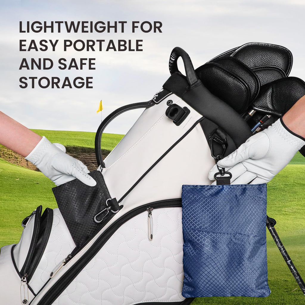 Finger Ten Golf Pouch Bag For Valuables Tee Color With 4 Golf Pencil Pack, Zippered Pocket Gear Clip Hook To Bag (Blue Pouch Bag