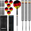 Dartfellas 24G 90% Tungsten Germany German Flag Patriot X Steel Tip Dart Set, Flights & Shafts Included (2 Sets Each), W/Travel 