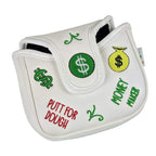 Foretra - Putt For Dough - Money Maker White Golf Putter Headcover Quality Pu Leather Magnetic Closure For Square Mallet Style P