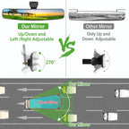 10L0L Universal Adjustable Golf Cart Panoramic Rear View Mirror, Rotatable 270 Rotation 16.5''Wide Angle Full Rearview Mirror Fo