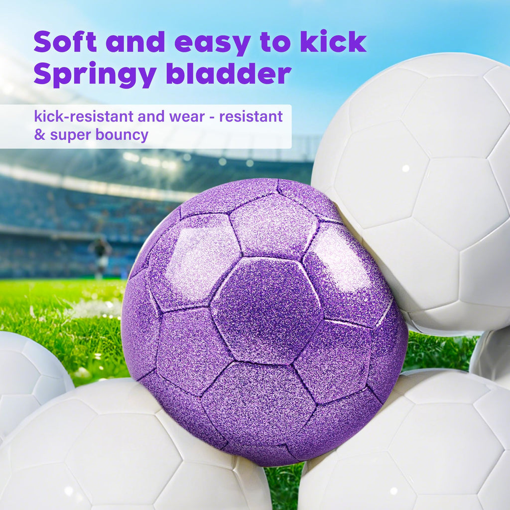 Size 4 Soccer Ball Glitter Pink - Kids Aged 4-6 6-8 8-12 Outdoors Sports Training Ball Recreation Playing Ball Teens Girls Child