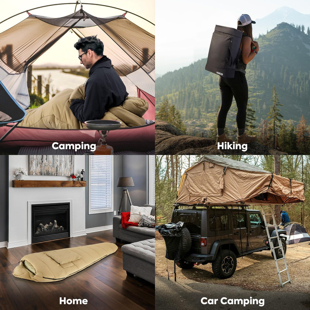 Iceco Xl Sleeping Bags For Adults, 10?F Camping Sleeping Bag Cold Weather, 3 Seasons Backpacking Sleeping Bag, Warm & Washable M