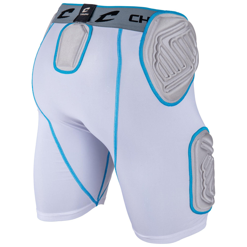 Champro Mens Bull Rush 5-Pad Girdle, White , Grey Inset (Fpgu10Aws), Small