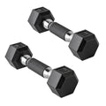 CAP Barbell 80 LB Rubber Coated Hex Dumbbell Hand Weight with Padded Grip - Pair | Comfort Grip