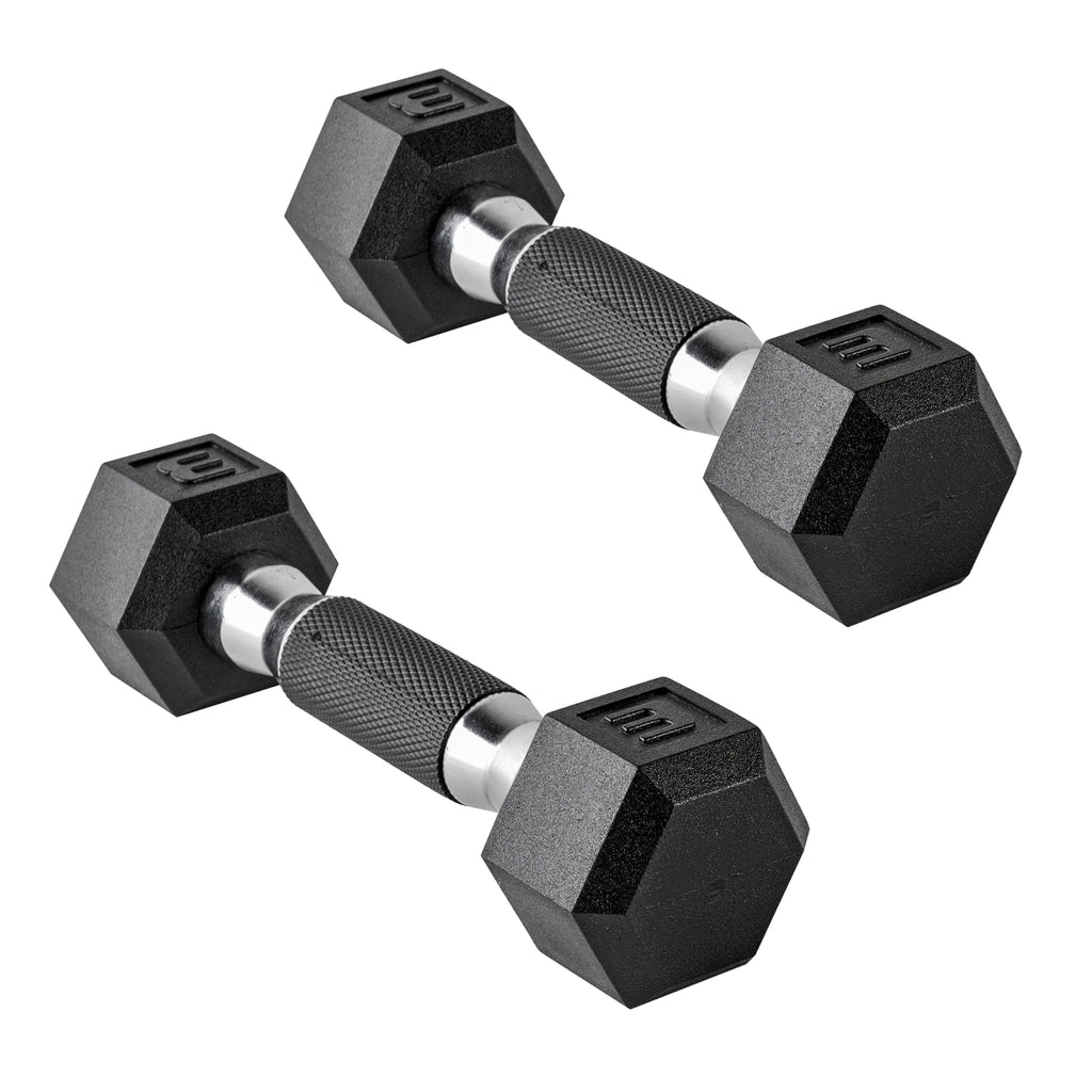 CAP Barbell 75 LB Rubber Coated Hex Dumbbell Hand Weight with Padded Grip - Pair | Comfort Grip