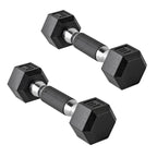 CAP Barbell 75 LB Rubber Coated Hex Dumbbell Hand Weight with Padded Grip - Pair | Comfort Grip