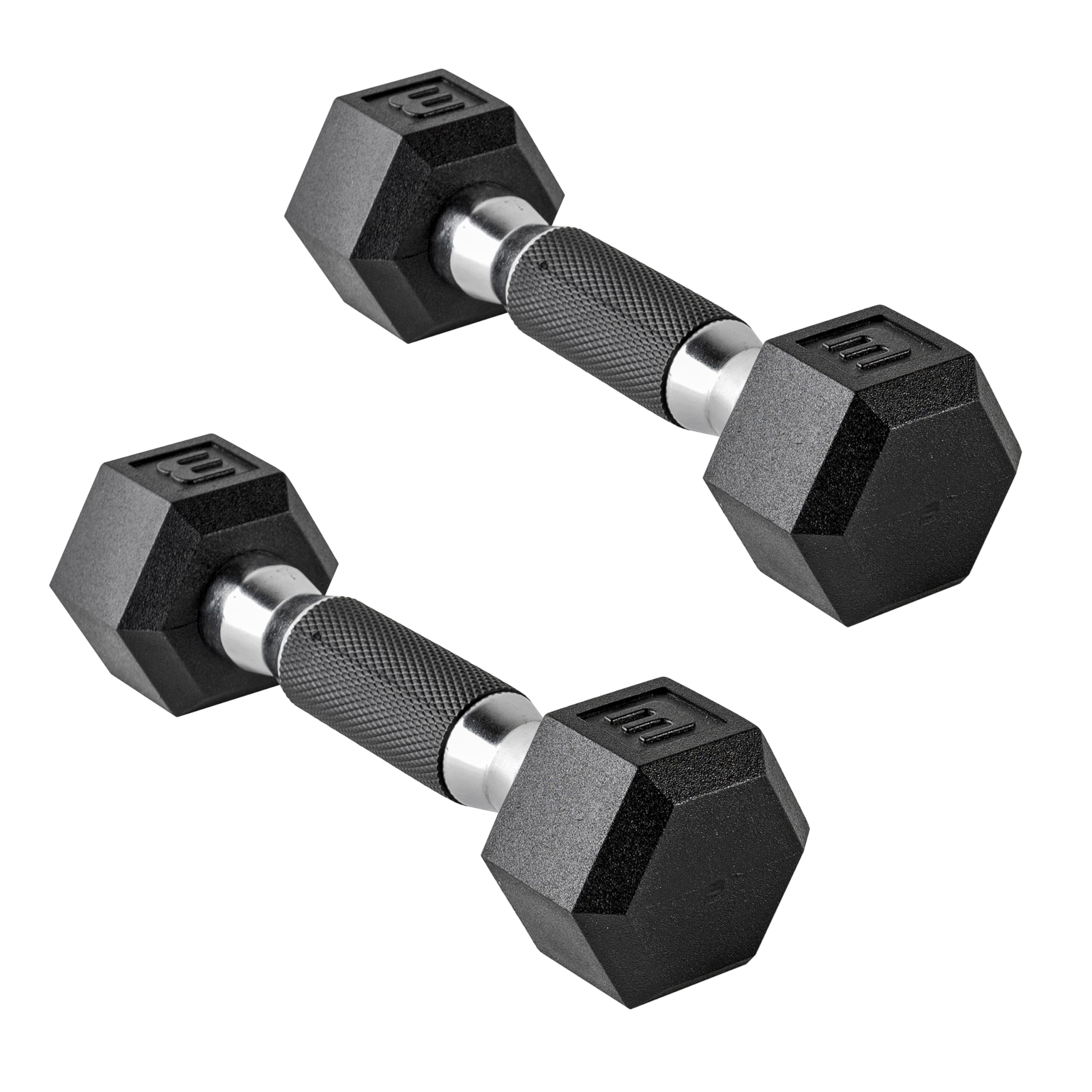 CAP Barbell 75 LB Rubber Coated Hex Dumbbell Hand Weight with Padded Grip - Pair | Comfort Grip
