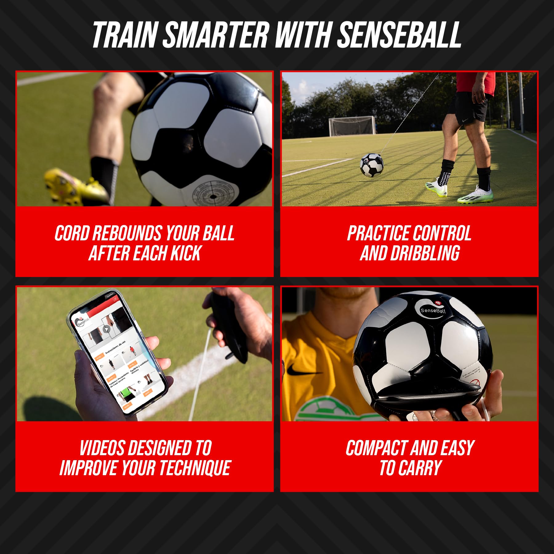 Senseball Soccer Ball | Training Equipment For Kids | Improve Skills & Control With 50 Exercise Videos & Personal Soccer Coach A