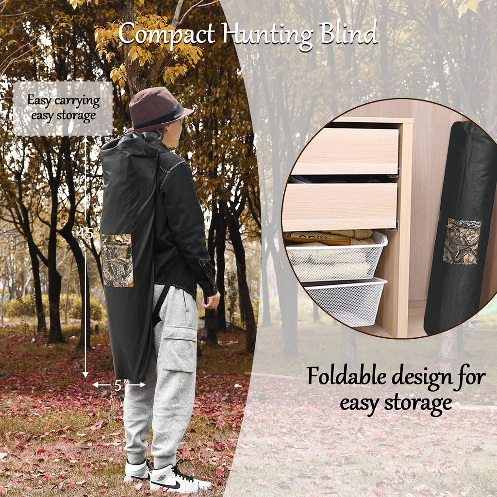 Tangkula 3 Person Pop Up Ground Blind, Portable Hunting Blind With Mesh Windows, Carrying Bag & Ground Stakes, Camouflage Huntin