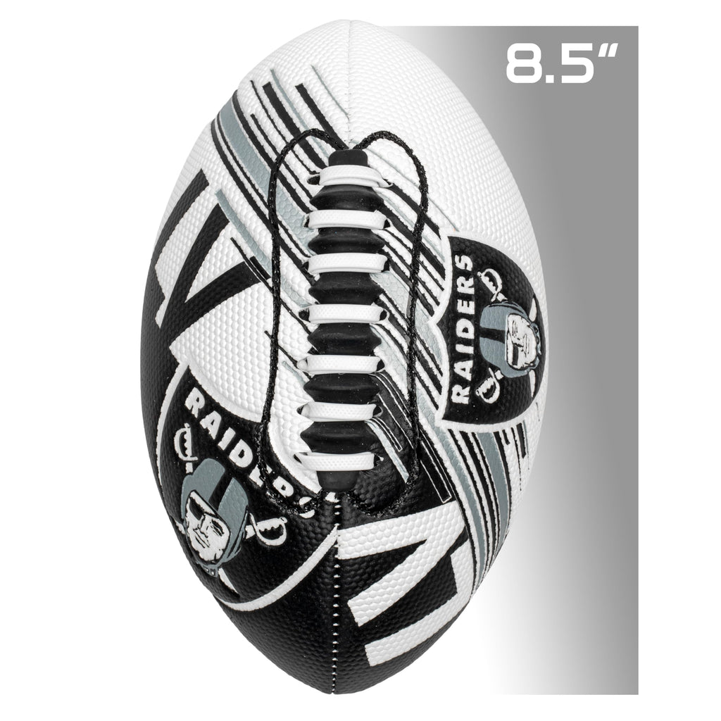 Franklin Sports Nfl Las Vegas Raiders Football - Youth Mini Football - 8.5'' Junior Size Ball - Spacelace Easy Grip Texture- Per