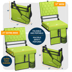 Folding Reclining Stadium Seats With Back Support For Bleachers, Bleacher Chairs With Back And Cushion Seating For Football, Cam