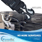Wavesrx Boat & Pontoon Trailer Transom Straps (2Pk)  48'' Marine Tie Downs Adjustable Safety Straps  Outperforms Ratcheting & Re