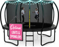 JoyBerri Trampoline for Kids and Adults 8Ft 10Ft 12Ft 14FT with Enclosure Net & Ladder, Recreational Outdoor Trampolines Anti-Ru