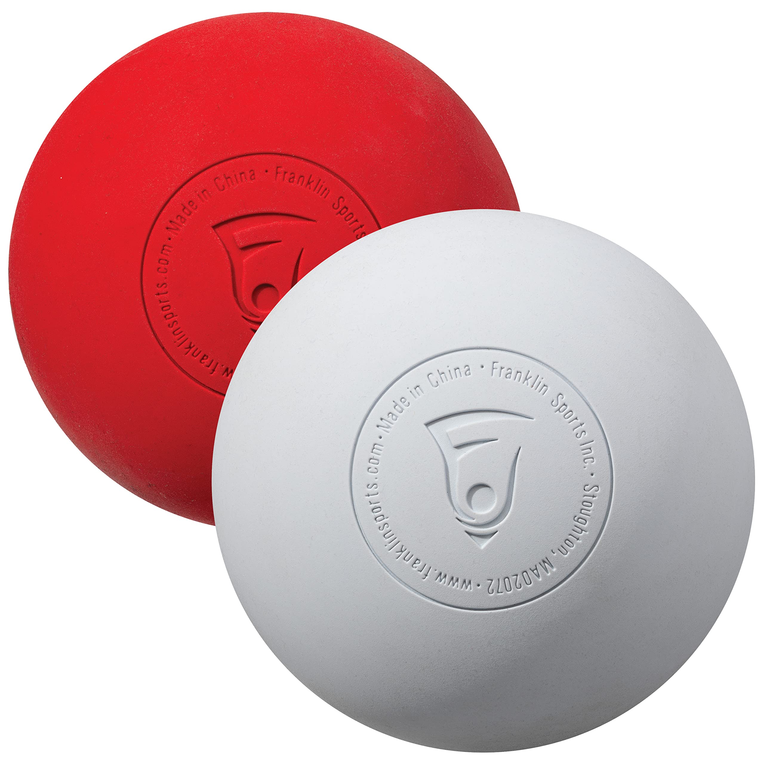 Franklin Sports Lacrosse Balls - Official Size Lax Balls for Practice - Red + White 2 Pack - Great for Muscle Massage Therapy + 