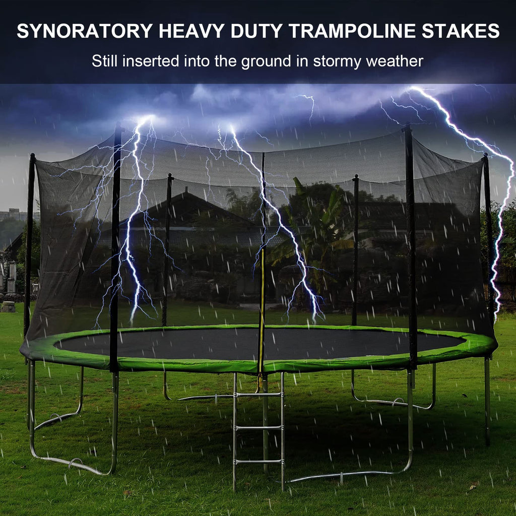 12Inch Trampolines Wind Stakes Heavy Duty U Type Sharp Ends Safety Ground Anchor Galvanized Steel For Soccer Goals, Camping Tent