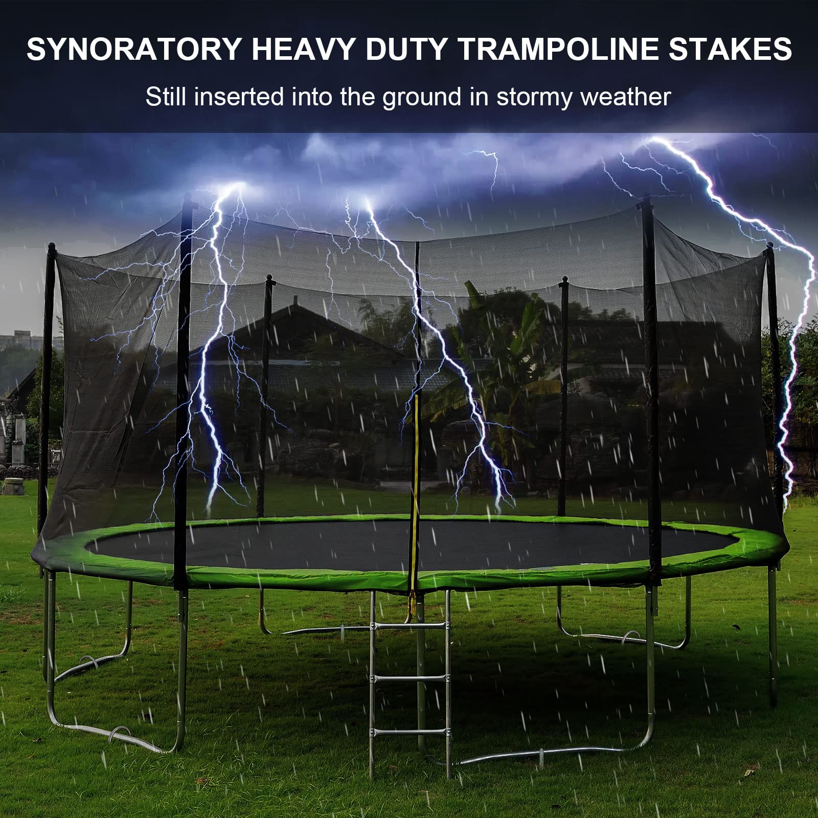 12Inch Trampolines Wind Stakes Heavy Duty U Type Sharp Ends Safety Ground Anchor Galvanized Steel For Soccer Goals, Camping Tent