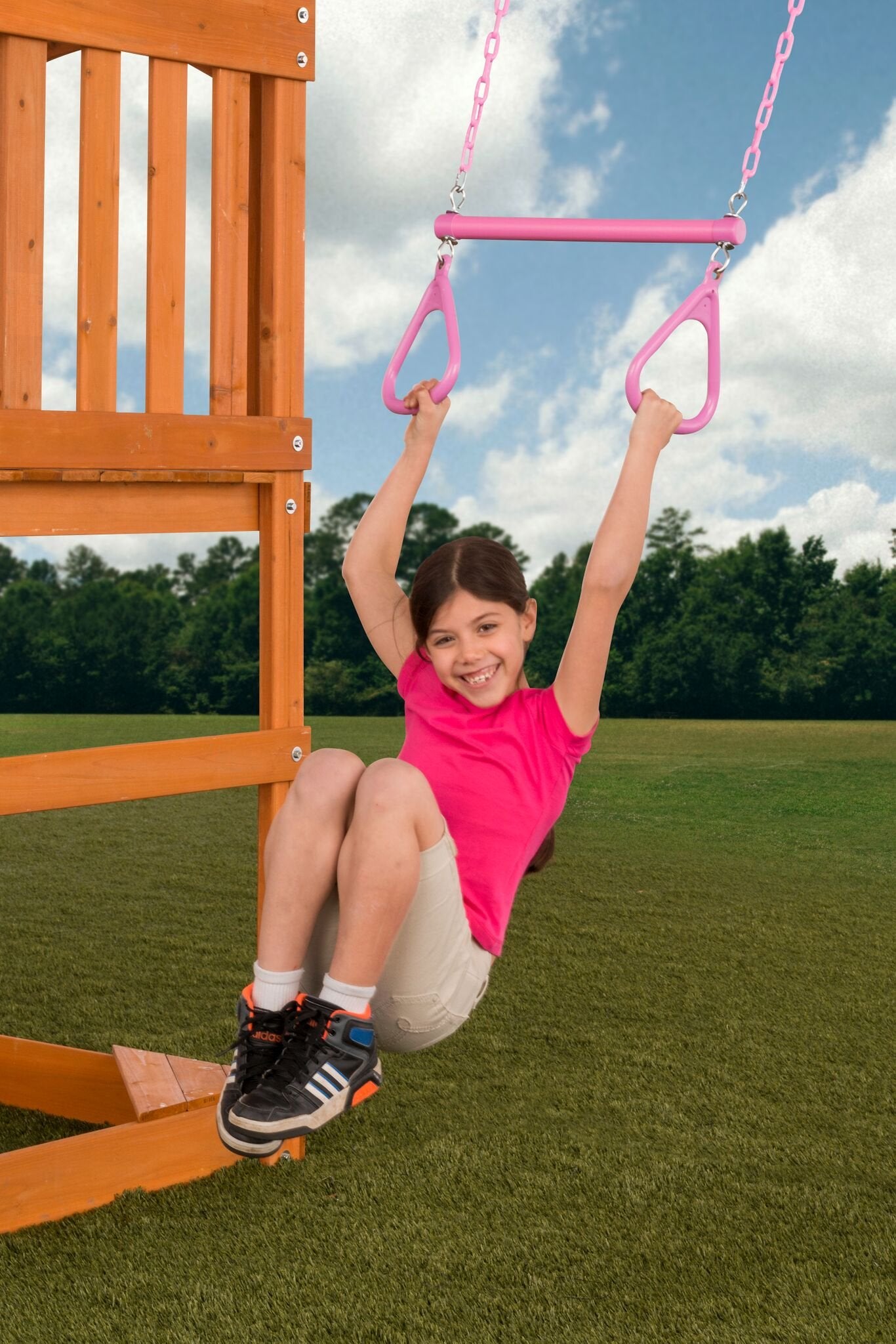 Ultimate Trapeze Bar With Rings | Purple | Compatible With Most Playsets | Easy To Install | 250Lb Capacity | Swing Hangers Not