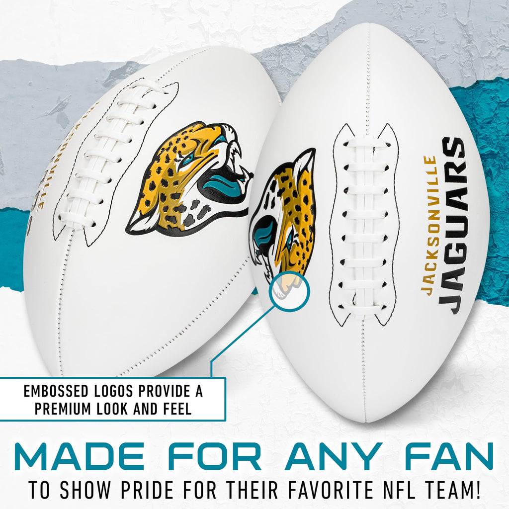 Franklin Sports Nfl Jacksonville Jaguars Autograph Football - Official Size White Panel Souvenir Football For Autographs + Signa