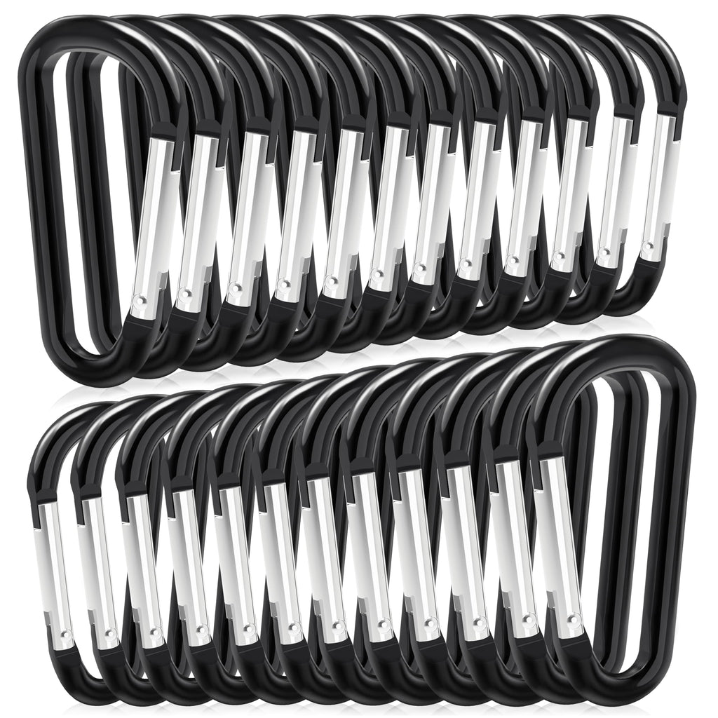 Zalava 24Pc Aluminum Carabiner Clip D Ring, Keychain Spring Hook,Small Carabiners Set For Outdoor Camping Fishing Hiking Car