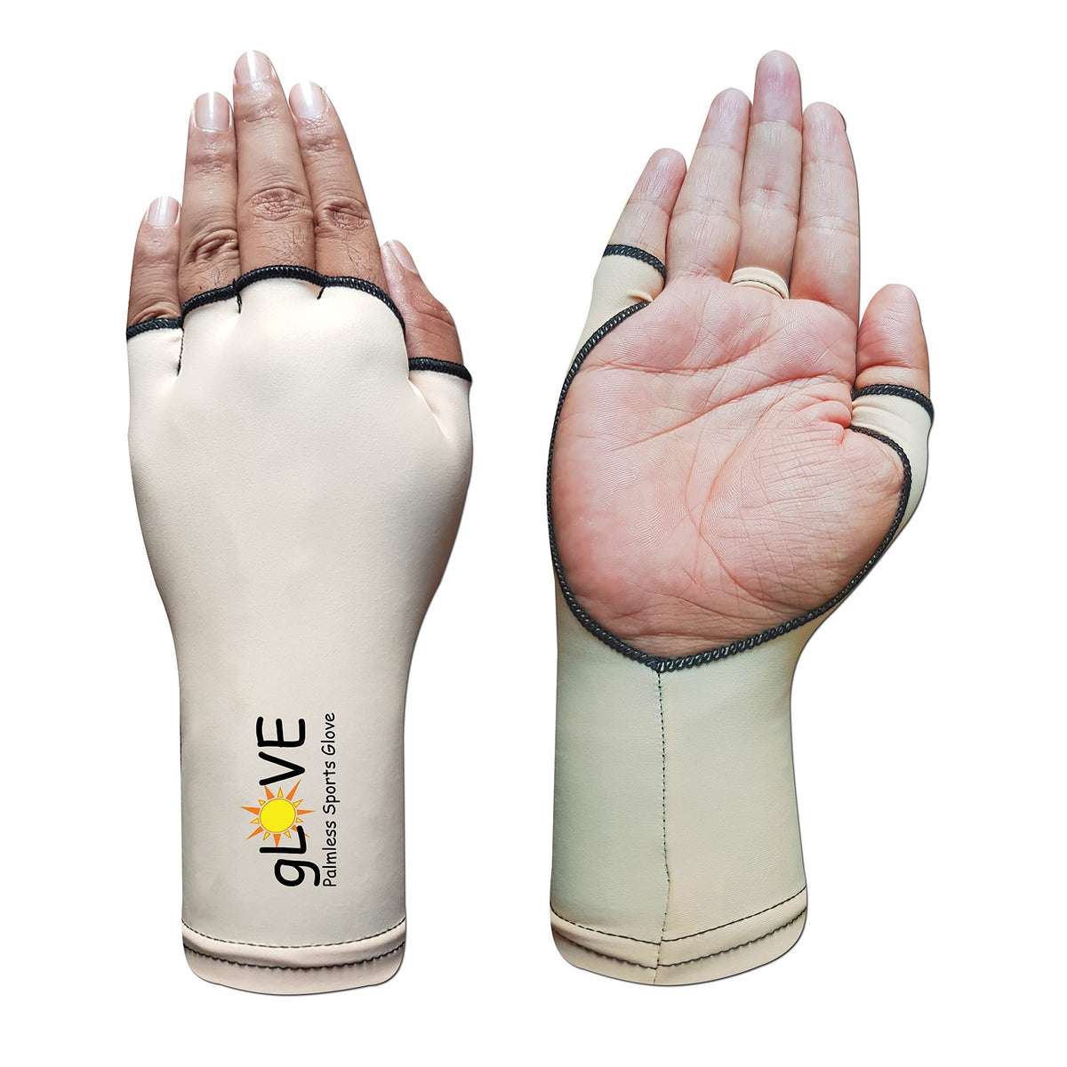 Glove Palmless Sports Sleeve For Men And Women Upf 50+ 98% Uv Block Tennis, Golf, Fishing, Outdoor Sports. Open Palm For Maximum
