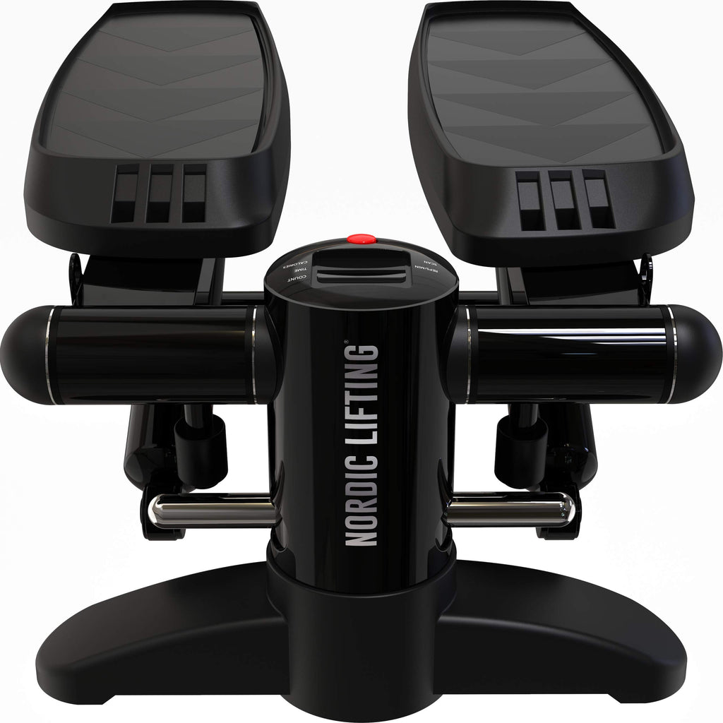 Mini Stepper & Stair Climber Machine - W/Resistance Bands Set - Portable Step Exerciser - Built In Monitor - Heavy Duty Max 330 