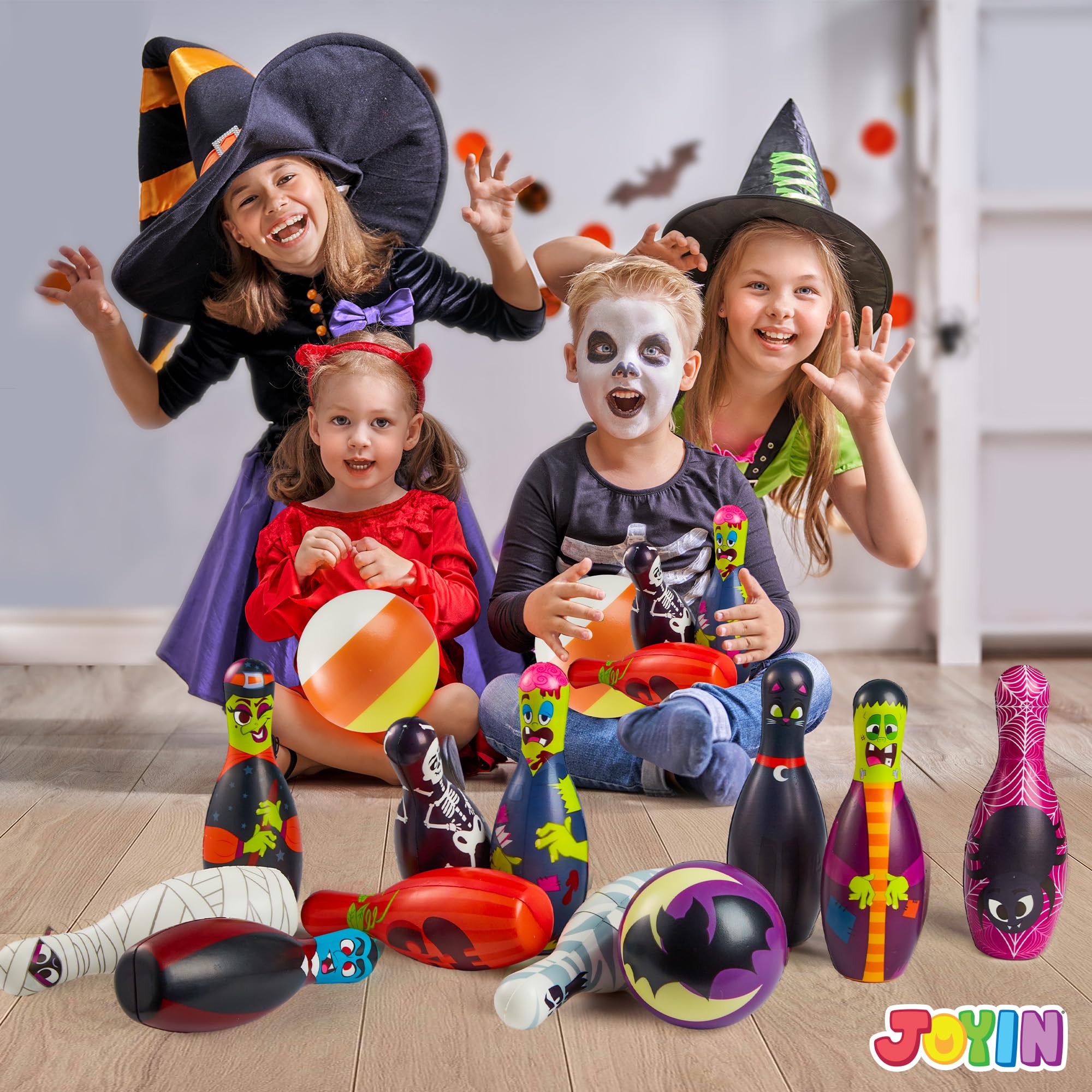 Joyin Halloween Foam Bowling Set For Kids Toys Party Supplies, Get-Together Party, Game Day Events, Indoor Outdoor Party, Birthd