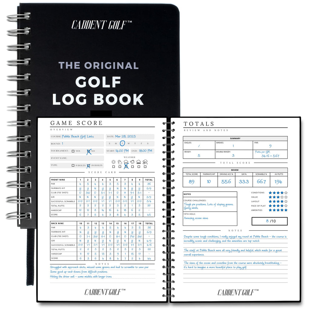 Golf Log Book: Hardcover Edition - Wire-Bound Golf Notebook For Practice Stats And Round Logging - Golf Scorecard Book With Golf