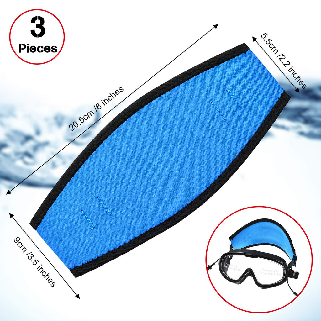 Skylety 3 Pieces Neoprene Mask Strap Cover Neoprene Diving Mask Straps Hair Protector Wrap For Dive And Snorkel Masks Water Spor