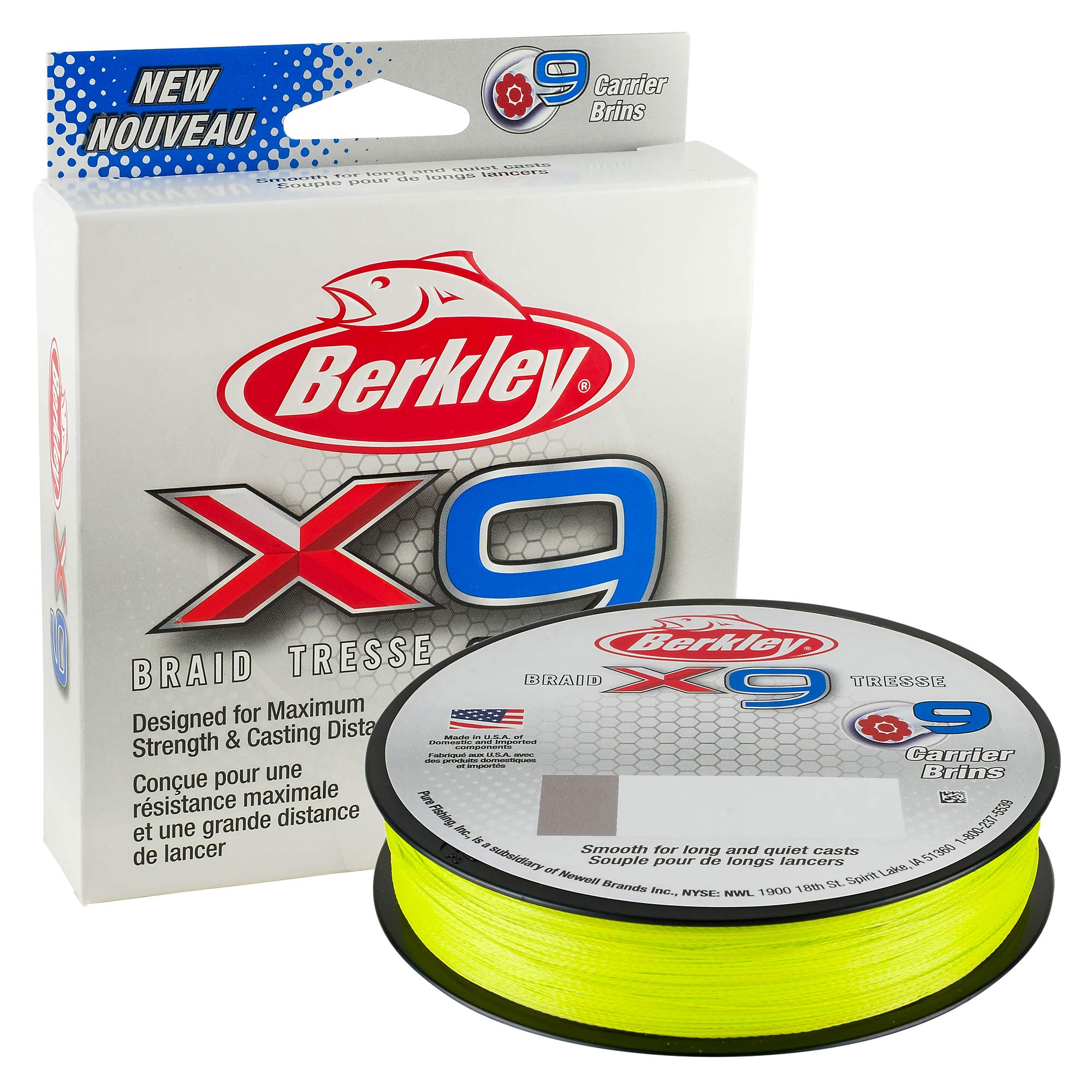 Berkley Jordan Lee X9 Braid Superline, Flame Green, 30-Pound Break Strength, 2188Yd Fishing Line, Suitable For Freshwater And Sa