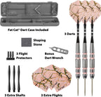 Fat Cat By Gld Products Realtree Apc Pink Camo Steel Tip Darts With Storage/Travel Case, 23 Grams , Black