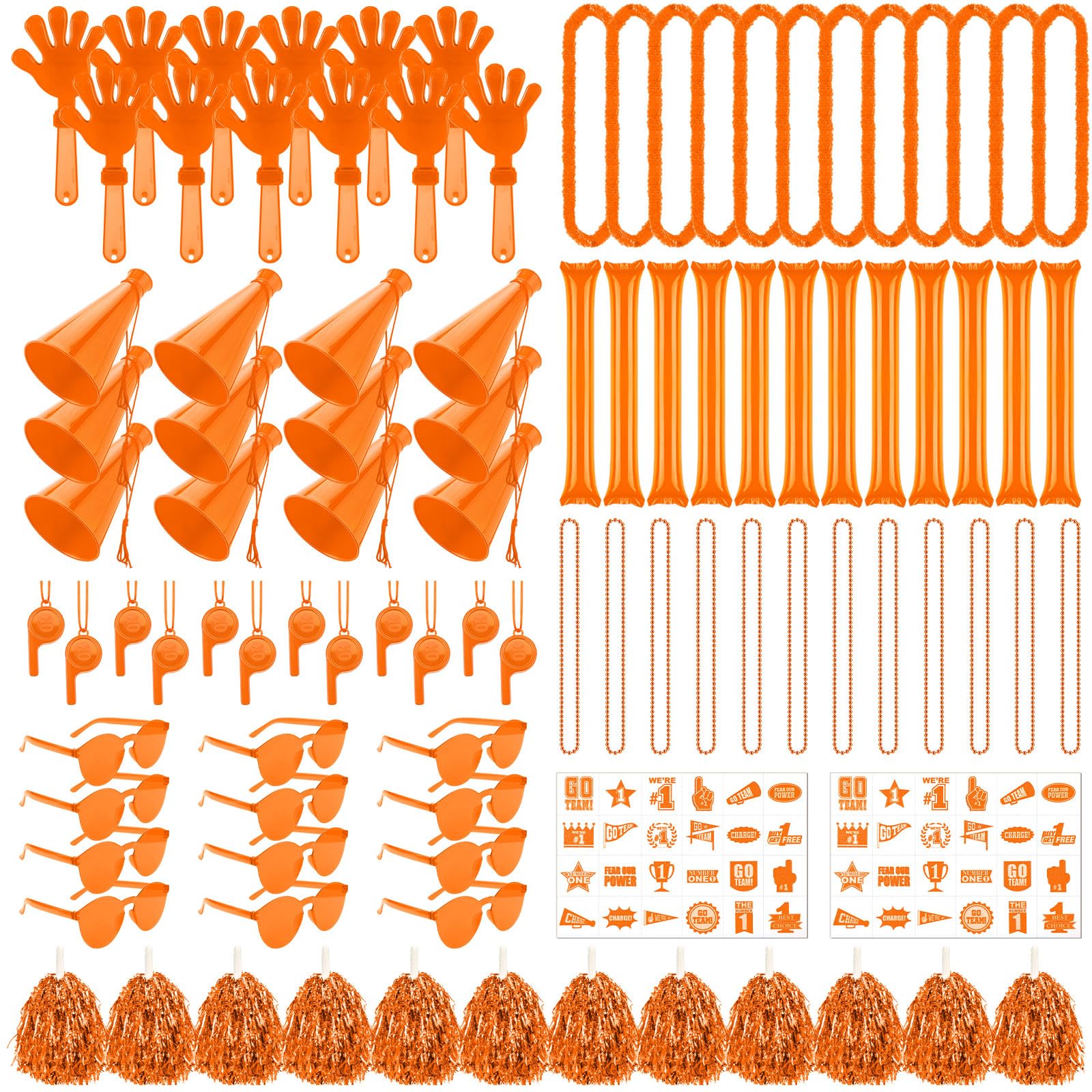Soulchen 360 Pcs Orange Team Spirit Accessories Bulk Field Day Accessories Pep Rally Color War Camp Spirit Events Party Items Ch