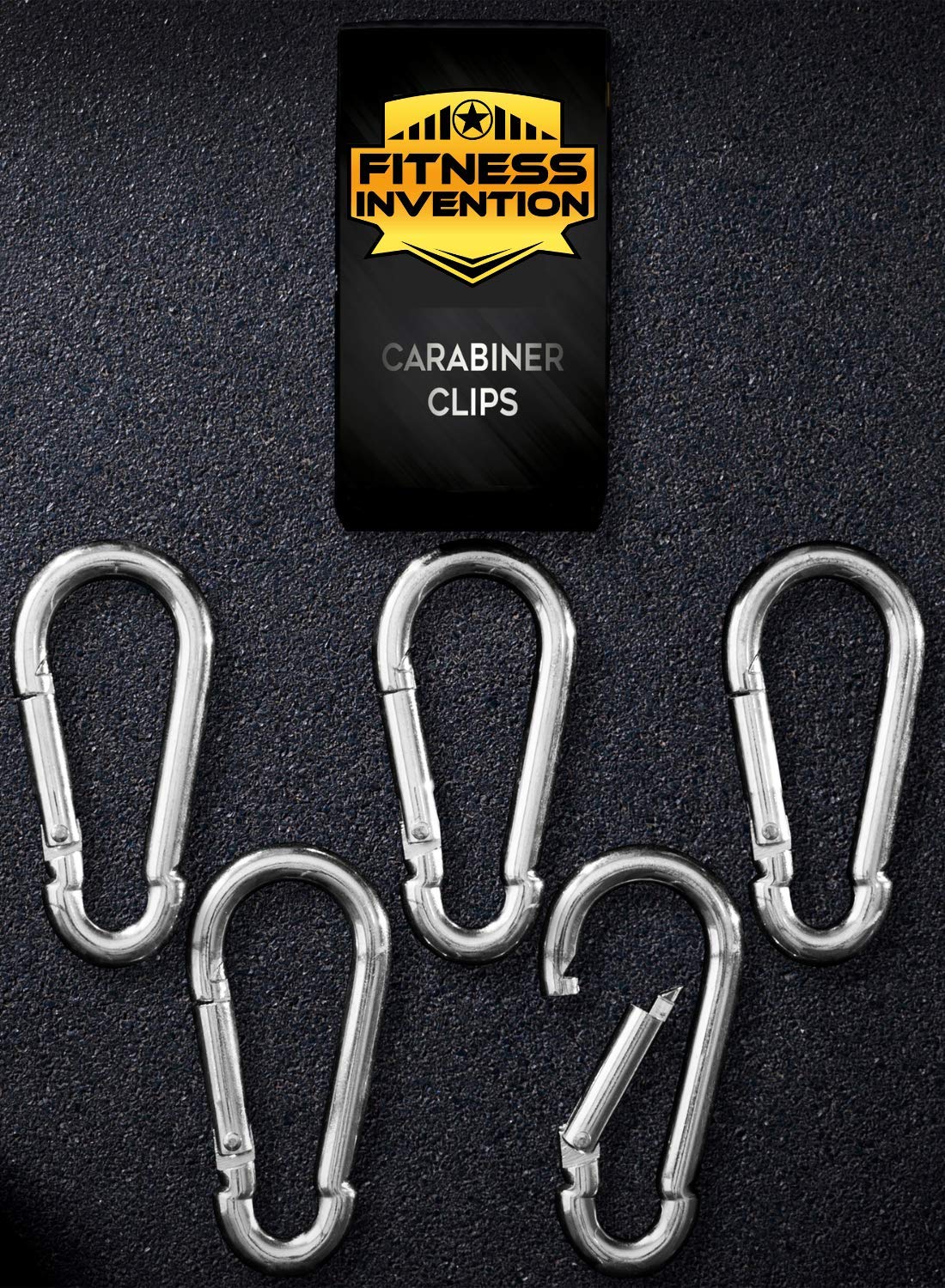 Carabiner Clip 5 Pack - Multipurpose Heavy Duty Carabiner - Snap Hooks - Carabiner Heavy Duty - Small Carabiner Clip - Large Car
