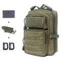 Tactical Molle Pouch Compact EDC Tool Pouch Bag Mini Utility Pouch with US Flag Patch, Shoulder Strap & Two D-Rings (Army Green)