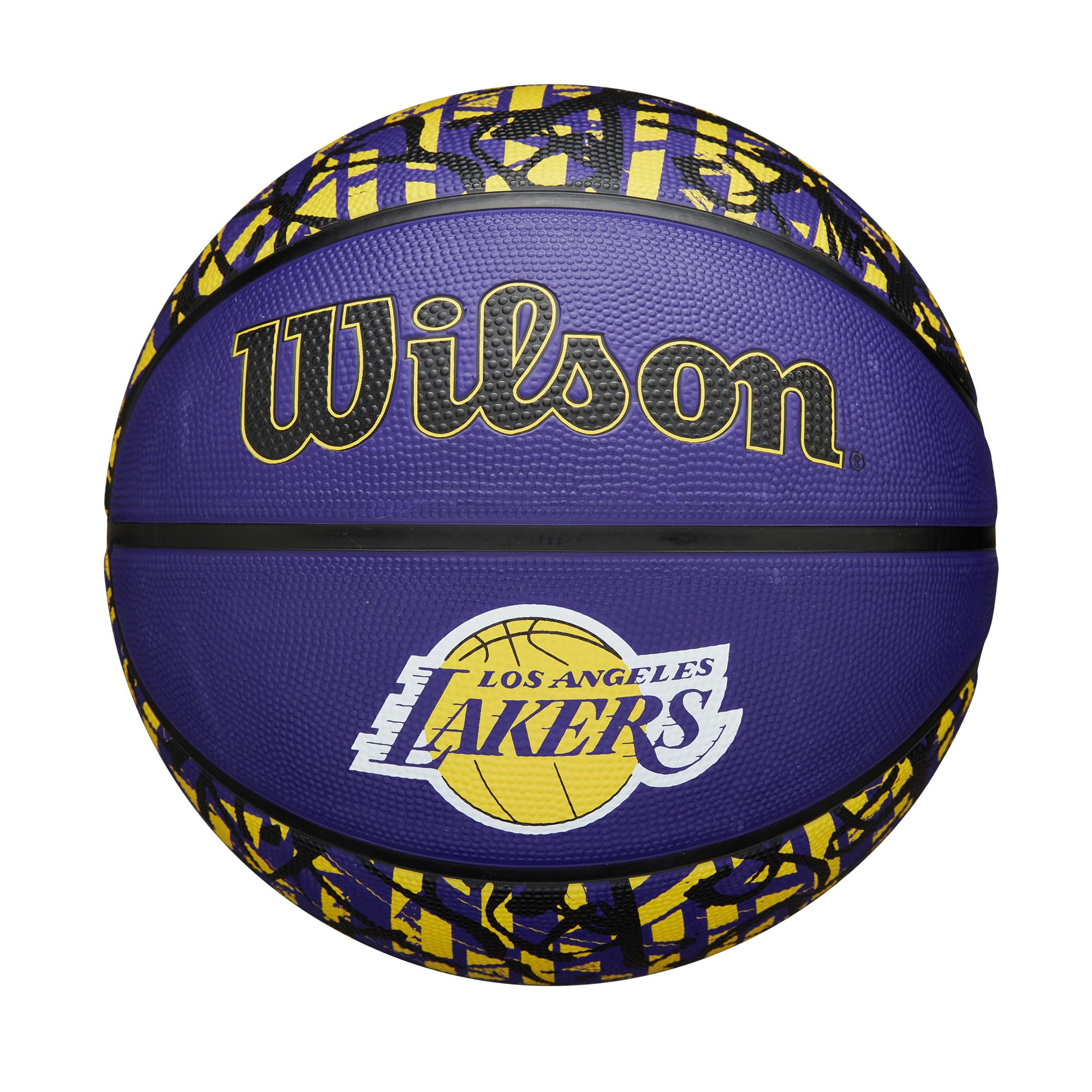 WILSON NBA Team Graffiti Basketball - Los Angeles Lakers, Size 7-29.5