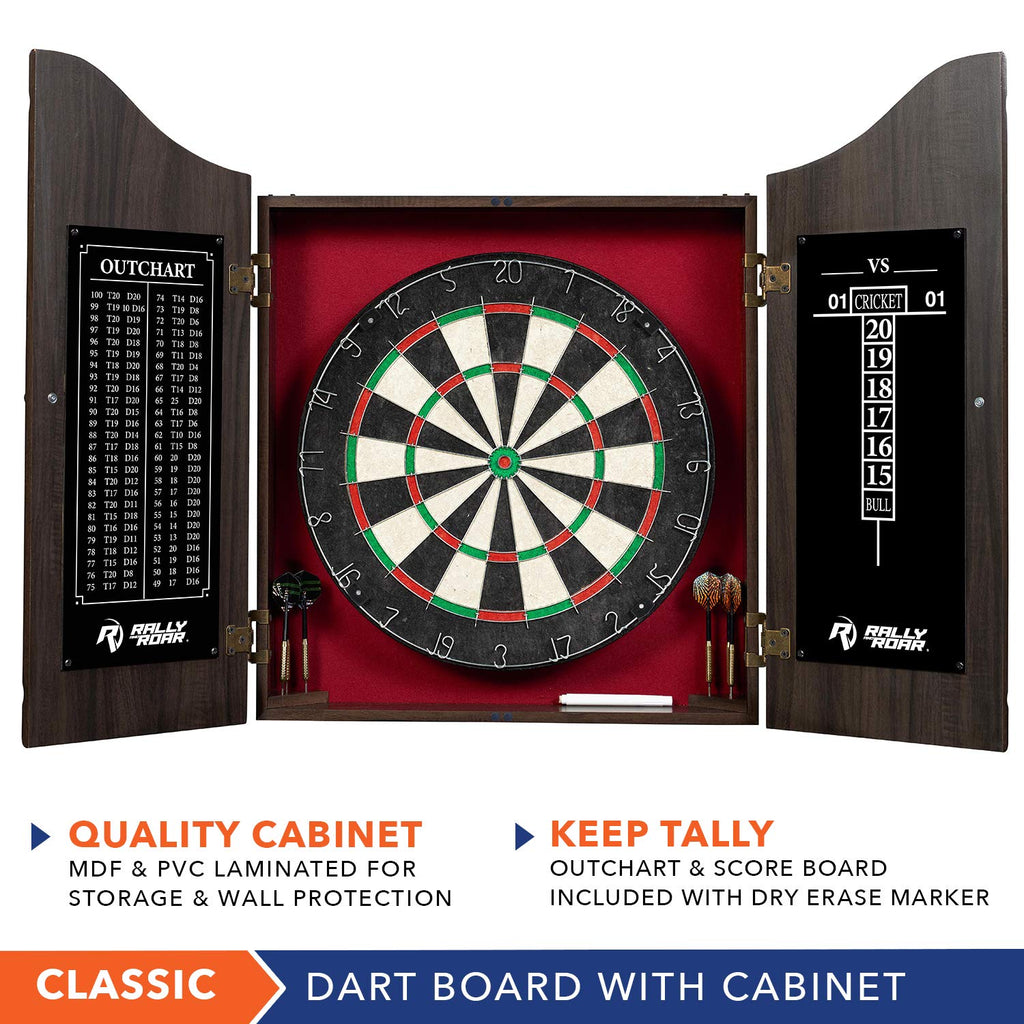 Rally And Roar Dartboard Cabinet, Brown