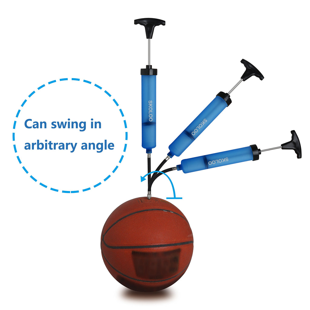 Skoloo 3 Packs 10'' Portable Hand Air Ball Pump, Needle, Nozzle, Extension Hose For Soccer Basketball Football Volleyball Water