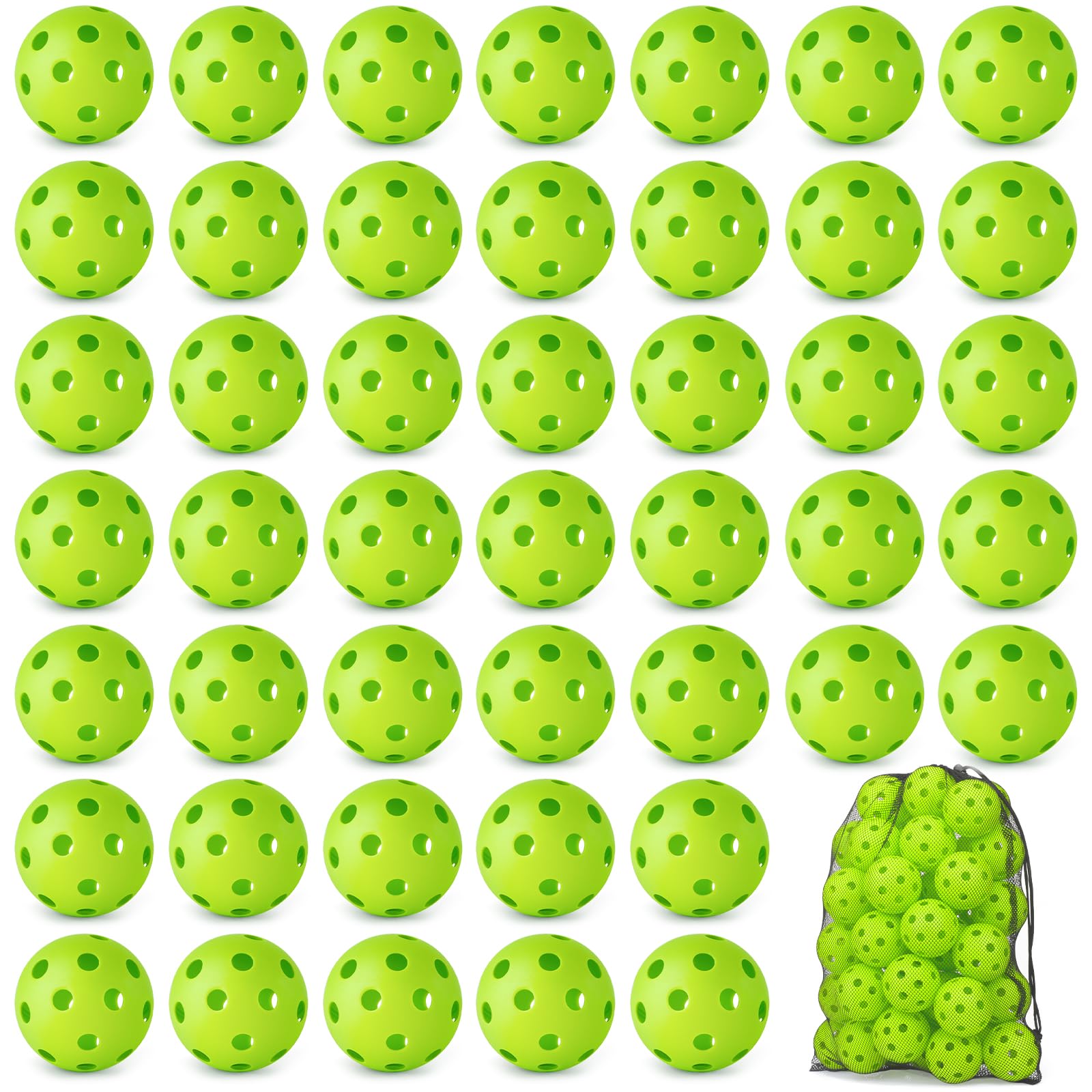 Coopay 50 Pack Baseball Practice Balls Plastic Training Balls Lightweight Hollow Softballs with a Drawstring Bag for Hitting, Ba