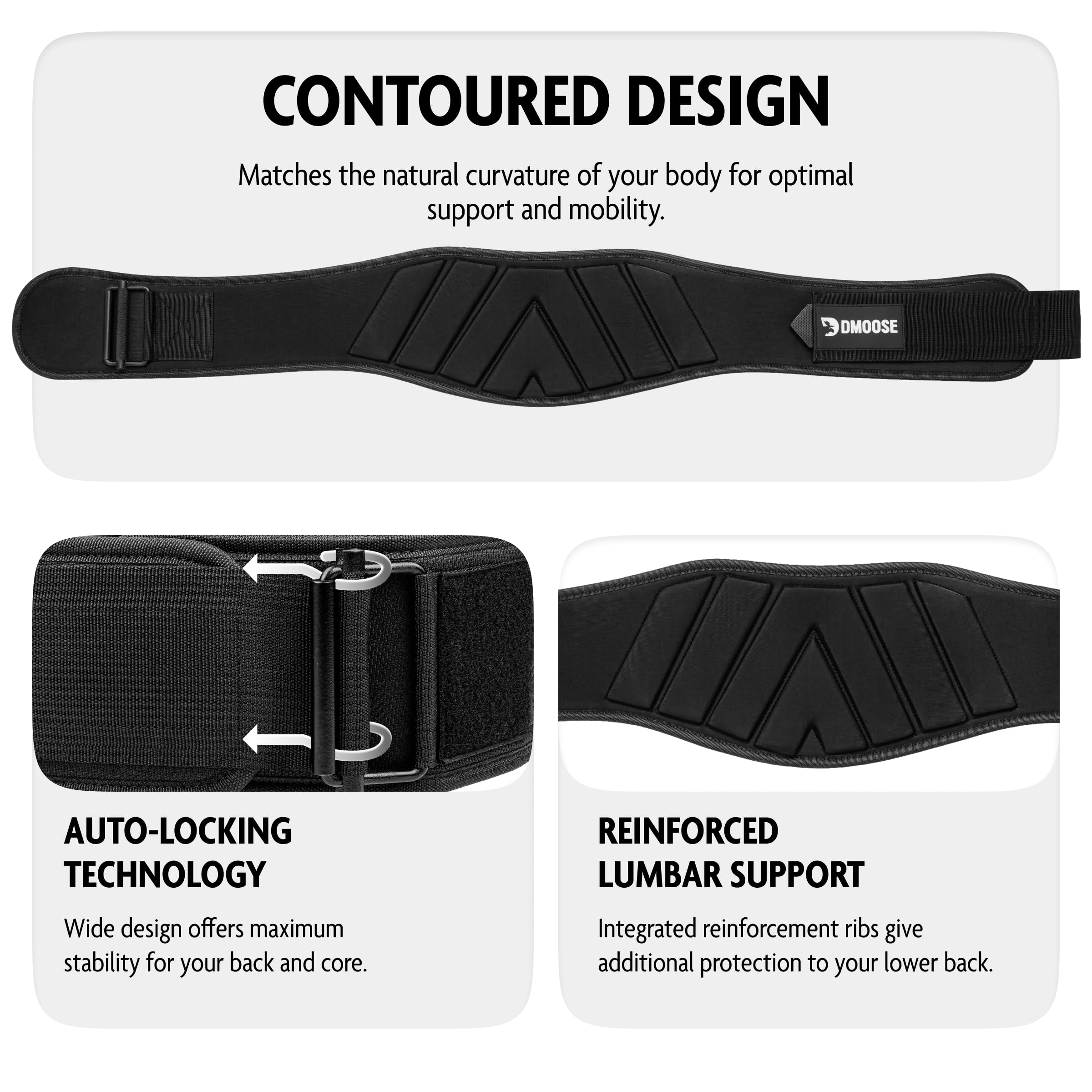 Dmoose Gym Belt For Men Weight Lifting. Weight Belt Gym Squat Weightlifting Powerlifting Workout Heavy Duty Training Strength Tr