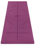 Ewedoos Yoga Mat With Alignment Marks, Yoga Mat Thick 1/4'' Textured Surfaces Exercise Mats For Home Workout Eco Friendly Tpe Fi