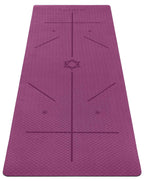 Ewedoos Yoga Mat With Alignment Marks, Yoga Mat Thick 1/4'' Textured Surfaces Exercise Mats For Home Workout Eco Friendly Tpe Fi
