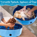 C Crystal Lemon Blue Foldable Pvc Swimming Pool - Versatile Dog Pool, Kiddie Pool, Kids Pool, Baby Pool, And Toddler Pool - 31.5