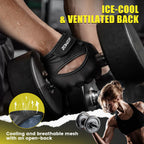 HOZMOZ Ventilated Weight Lifting Gloves, Thick Padded Workout Gym Gloves with Full Palm Protection & Grip & Shock Absorption for