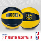 Franklin Sports Nba Denver Nuggets Toy Basketballs - 2 Pack Of Kids Soft Mini Basketballs For Over The Door + Indoor Hoops - Nba