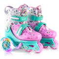 SULIFEEL Adjustable Toddler Roller Skates for Girls Boys Kids,Fun Illuminating Light Up Flash Wheels Three-Point Type Balance Su