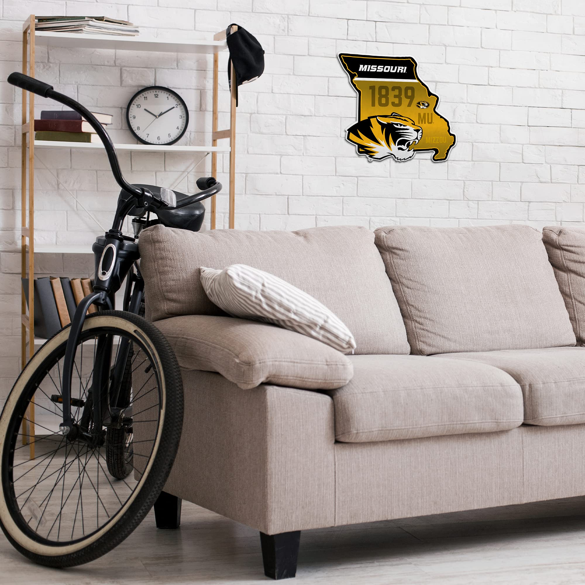 Rico Industries Ncaa Missouri Tigers State Shape Shape Cut Pennant - Home And Living Room D  Cor - Soft Felt Ez To Hang