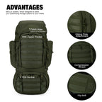 Mardingtop 60L Molle Hiking Internal Frame Backpacks With Rain Cover For Camping,Backpacking,Travelling(Army Green)